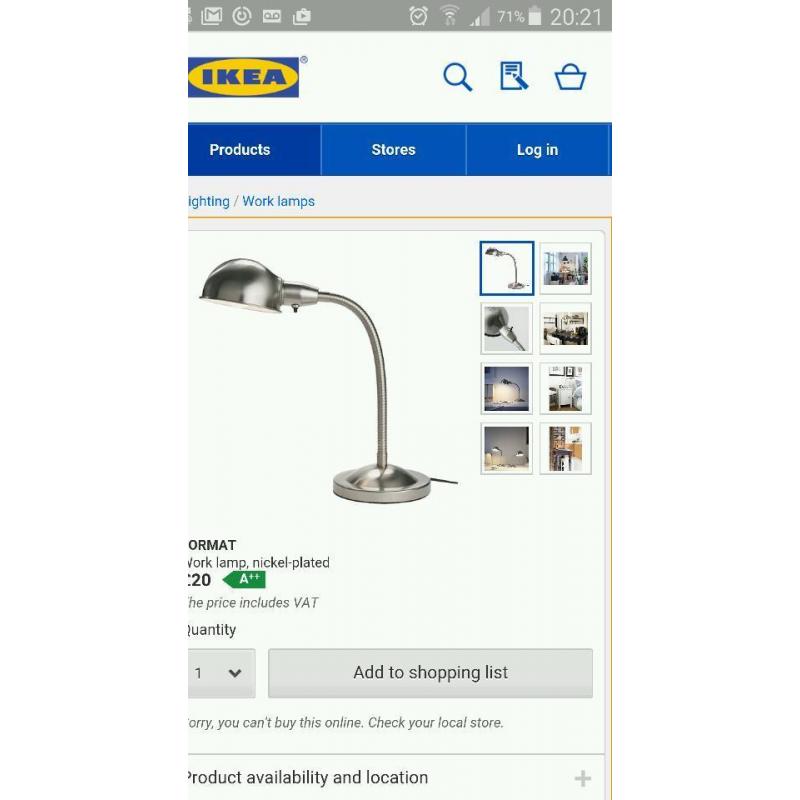 Ikea Format Work Lamp