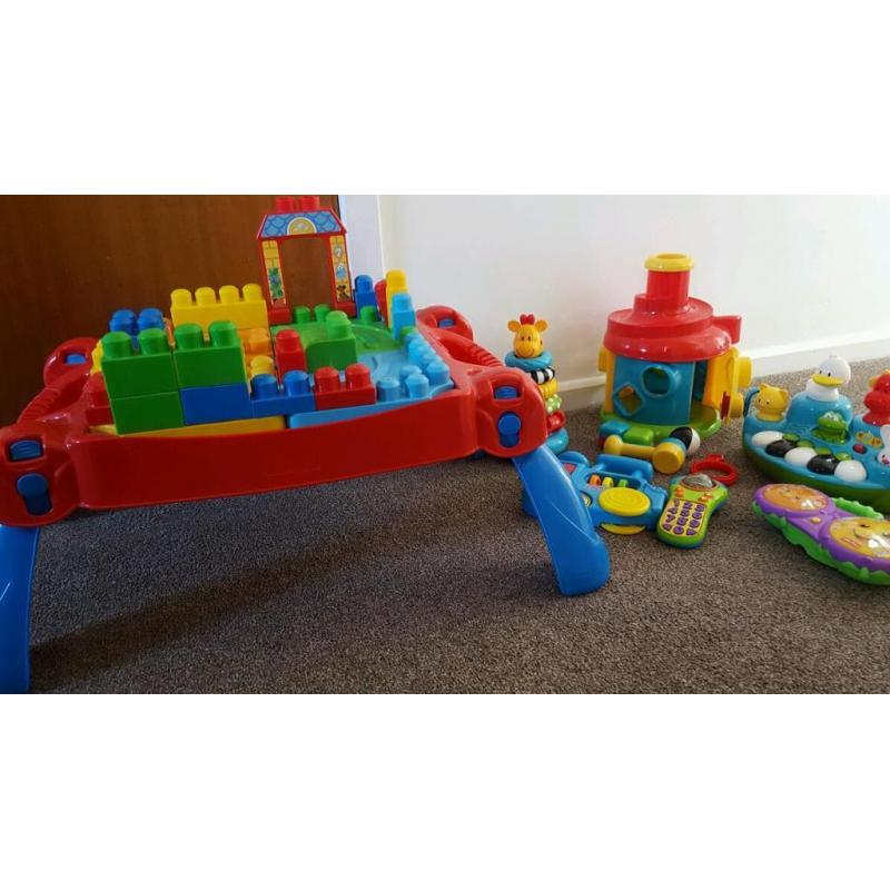 Mega blocks lego table and toy bundle