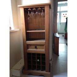 Oak glass and wine rack