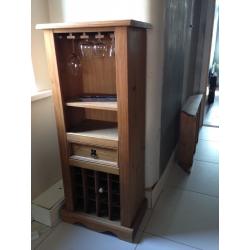 Oak glass and wine rack