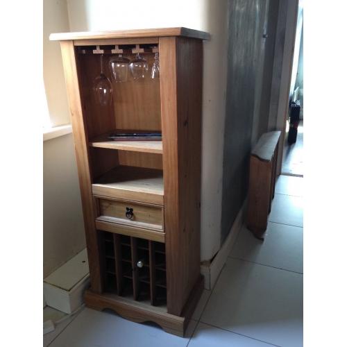 Oak glass and wine rack