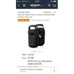 Tommee Tippee insulated bottle holders (x2)