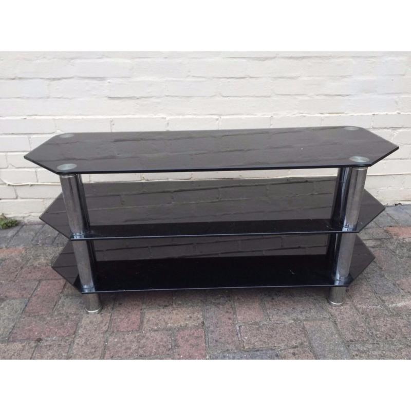 Chrome and Glass TV Stand - FREE FOR COLLECTION
