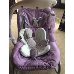 Lilac baby bouncer like new