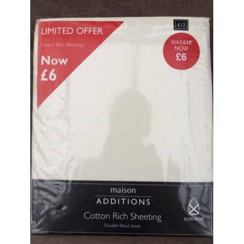 Cotton rich double fitted sheet