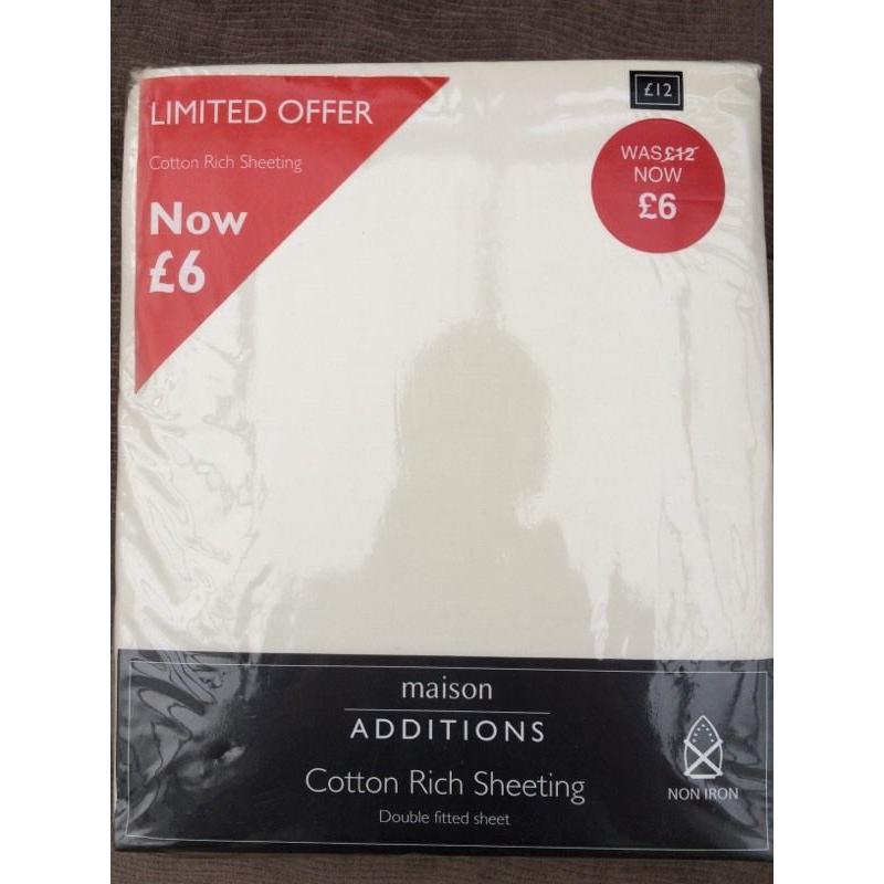 Cotton rich double fitted sheet
