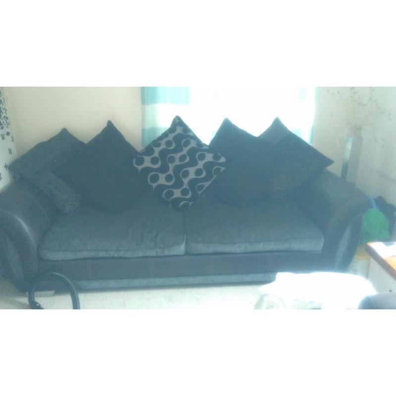 Dfs black and grey fabric sofas