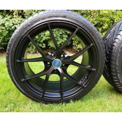 18 " BLACK ALLOY WHEELS - FORD-VOLVO-RENAULT-PEUGEOT JAGUAR - 5x108 ALLOYS IN MINT CONDITION