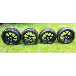 18 " BLACK ALLOY WHEELS - FORD-VOLVO-RENAULT-PEUGEOT JAGUAR - 5x108 ALLOYS IN MINT CONDITION