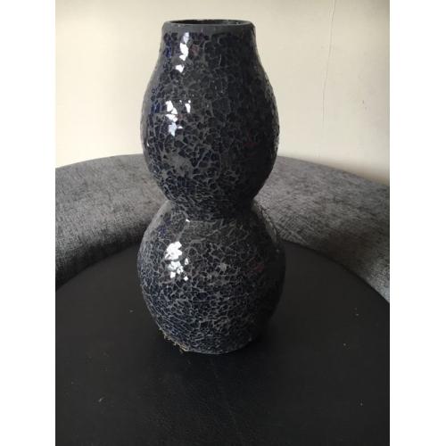 Black mosaic vase