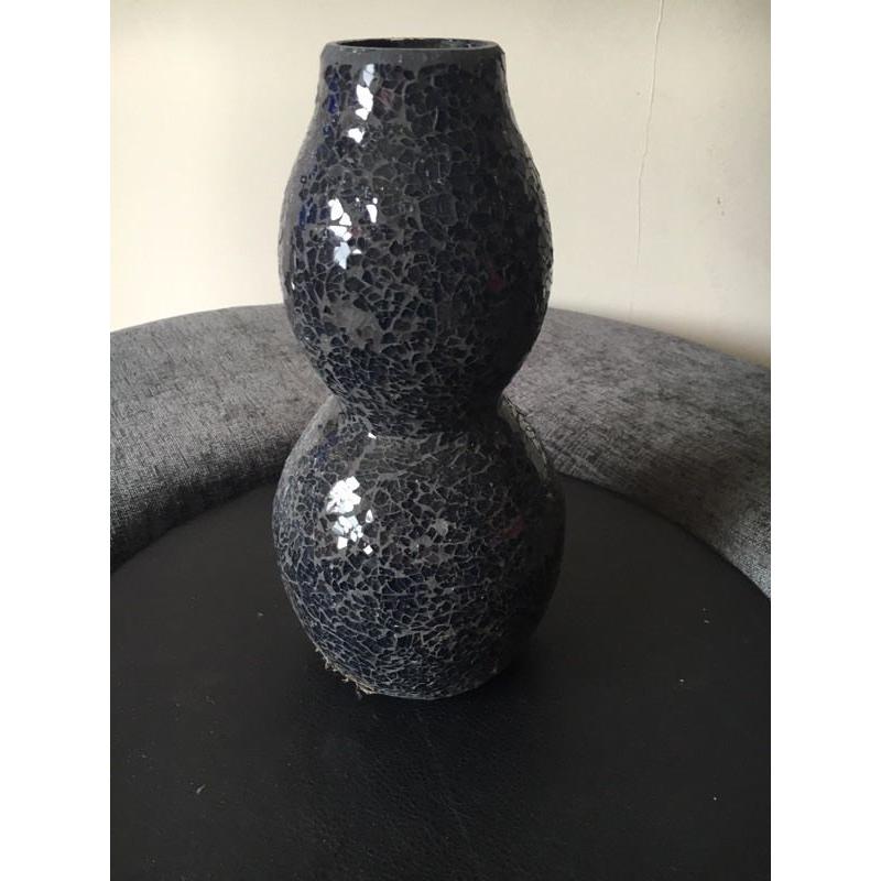Black mosaic vase