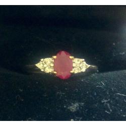 2 x 18ct Gold Rings with ruby and diamonds