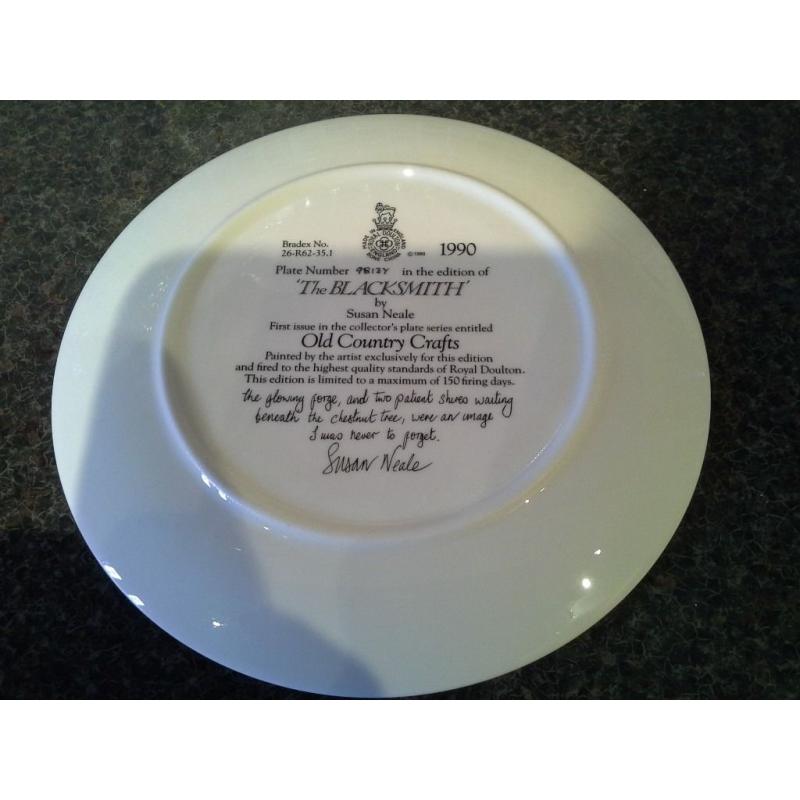 Royal Doulton plates - Old Country Crafts - The Blacksmith