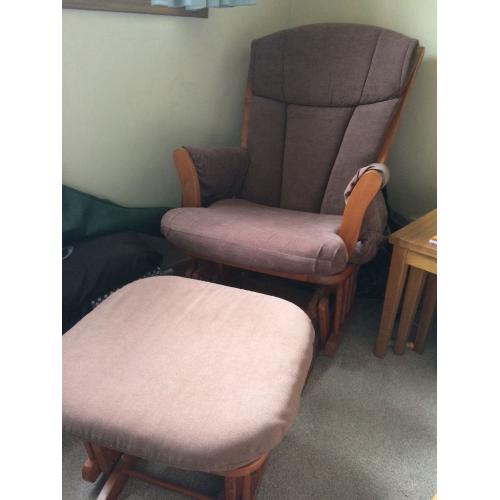 Dutailier gliding nursing chair with footstool