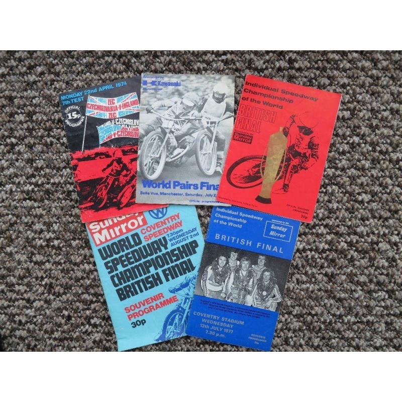 Speedway Programmes from 1970s