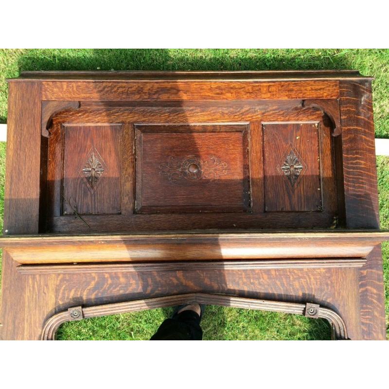 Victorian style oak fire place decor. Clearance item. Price negotiable