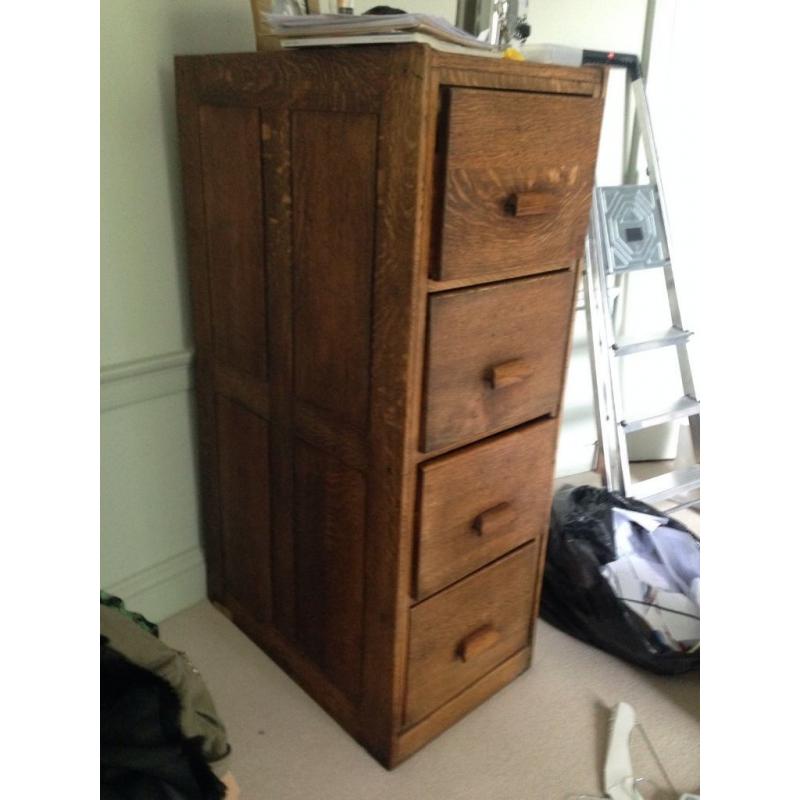 Filing cabinet -Beautiful fully restored solid oak Art Deco filing cabinet