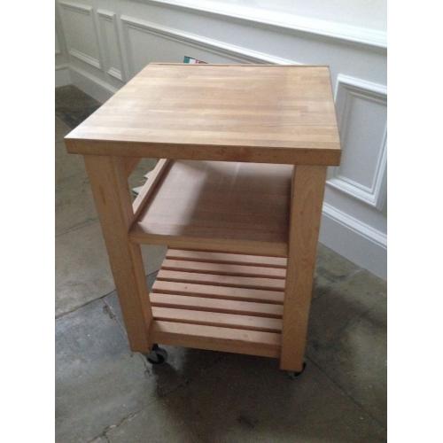 Beech kitchen butchers block on wheels, good condition - from Habitat