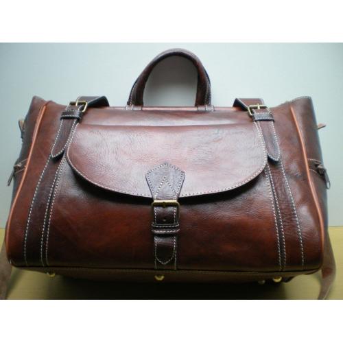 GENUINE LEATHER BAG TRAVEL BAG HOLDALL FLIGHT WEEKEND BAG