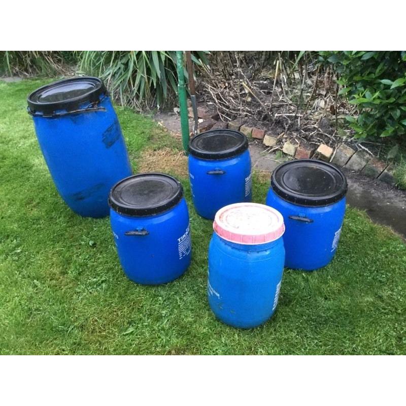 5 Feed or storage barrels or water butts