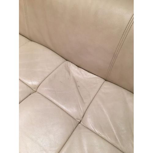 Cream corner sofa leather effect