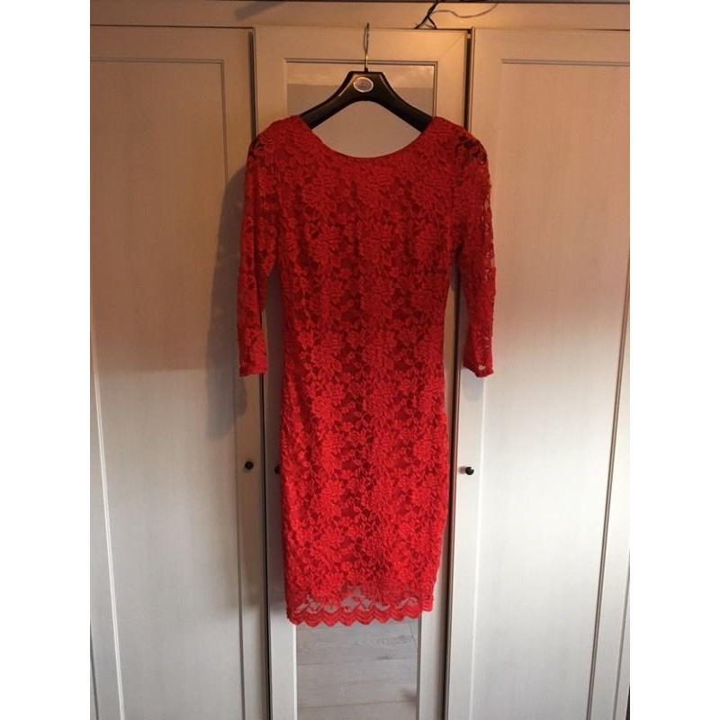 Red lace dress