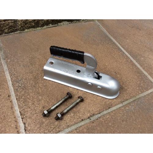 TRAILER HITCH COUPLING 50mm PRESSED STEEL WITH 2 SECURING NUTS & BOLTS.