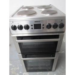 Beko BDV555AX 50CM Electric Doubkle Oven Cooker With Solid Plate Hob