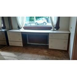 Free built in bedroom storage with large tinted mirrors