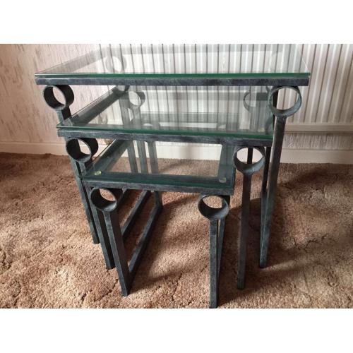 Glass top nest of tables