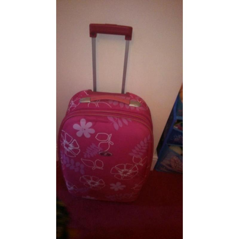 Pink floral suitcase