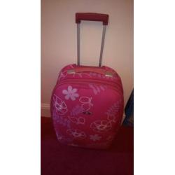 Pink floral suitcase