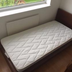 Modern Dark Brown Single Bed (with mattress) 82x42 inch