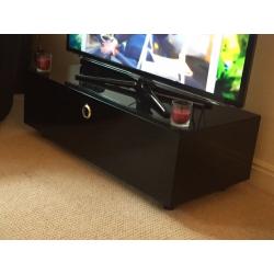 Black glass tv cabinet
