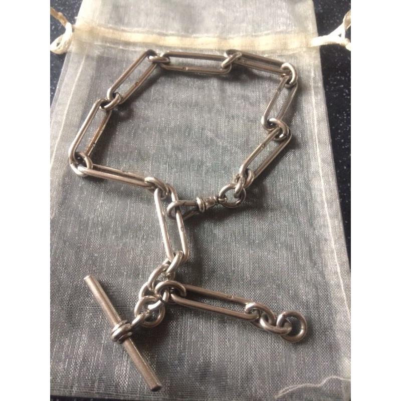 Vintage solid silver 925 Albert chain / Bracelet