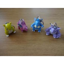 Pokemon Keyring 1999 Burgerking Collectible Toys RARE NidoKing, Nidoqueen, Niorino and Sandscrew