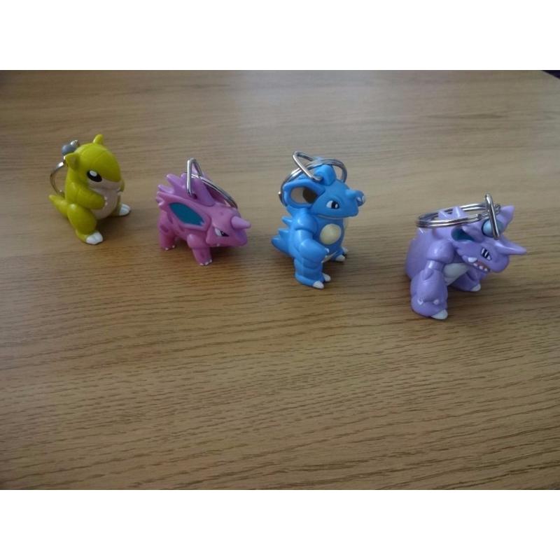 Pokemon Keyring 1999 Burgerking Collectible Toys RARE NidoKing, Nidoqueen, Niorino and Sandscrew
