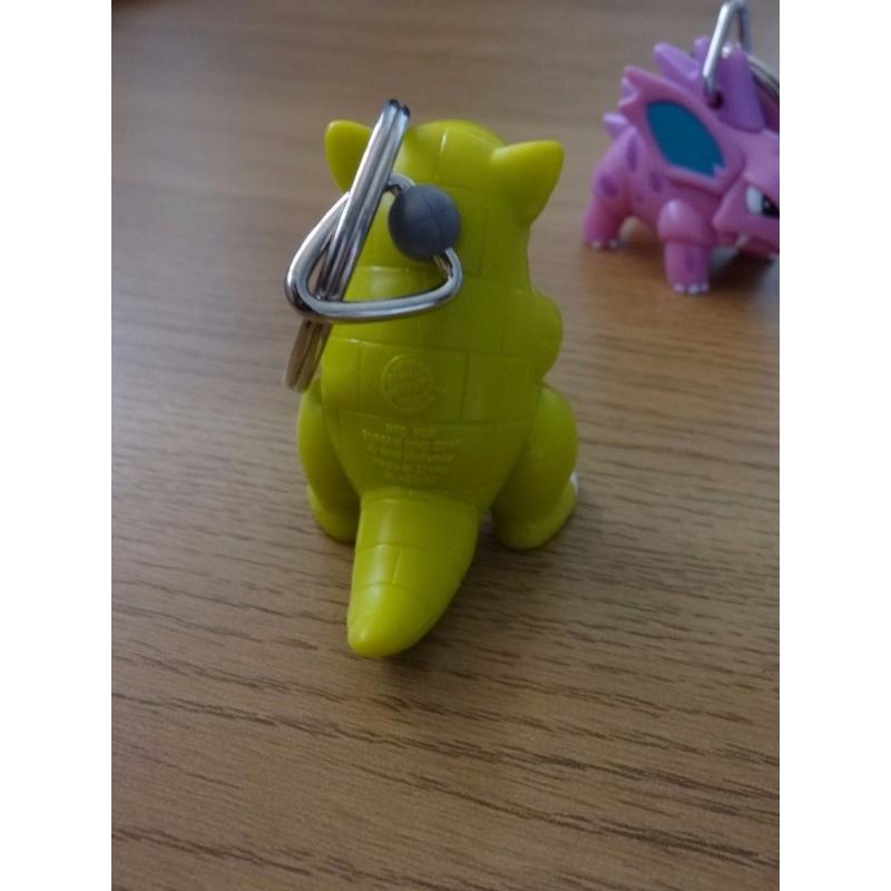 Pokemon Keyring 1999 Burgerking Collectible Toys RARE NidoKing, Nidoqueen, Niorino and Sandscrew