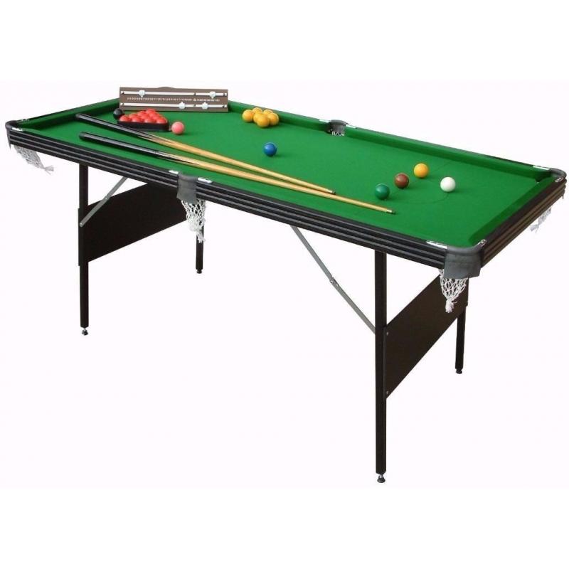 Mightymast Leisure Crucible 2-in-1 Fold Up Snooker/Pool Table - Green, 6 Ft