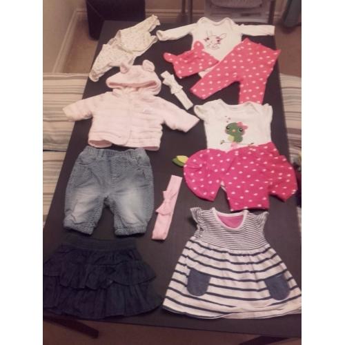 Set of six dresses for baby girl (up to 3 month)