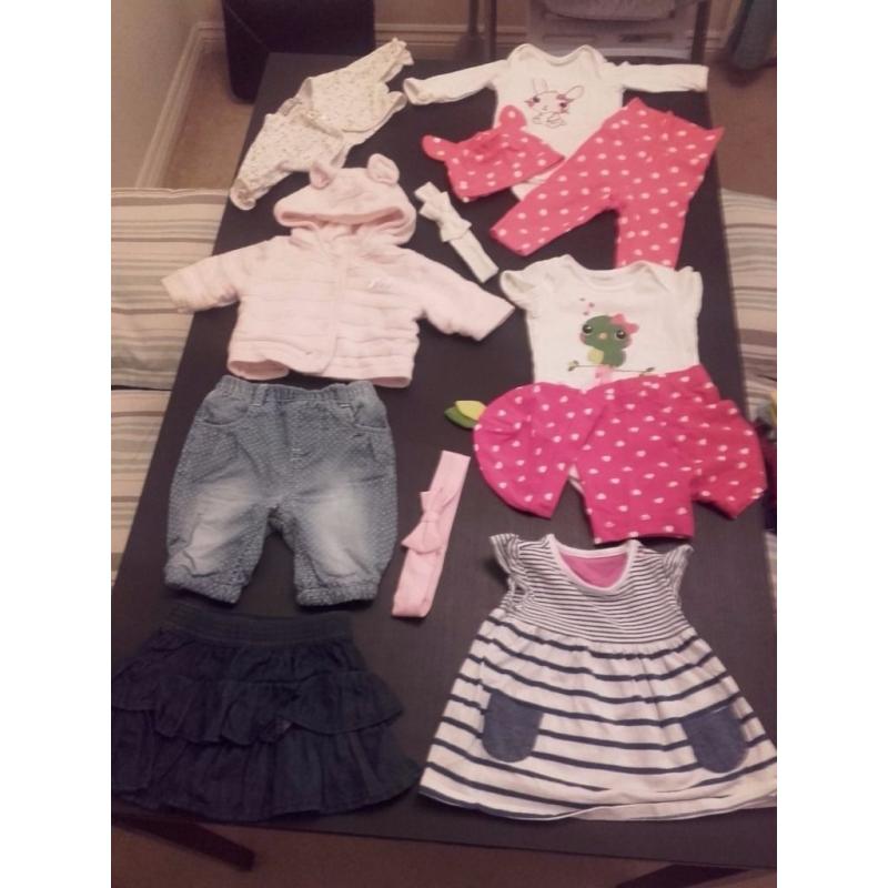 Set of six dresses for baby girl (up to 3 month)