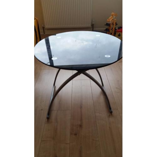 Black glass coffee table