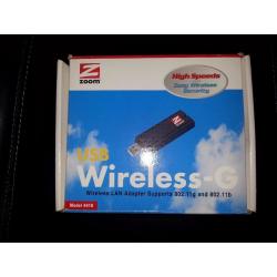 ZOOM WIRELESS-G LAN ADAPTER almost new windows XP
