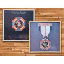2 x ELO Framed LP Album Cover Upcycled - ELO's Greatest Hits & A NEW WORLD RECORD - No Vinyl