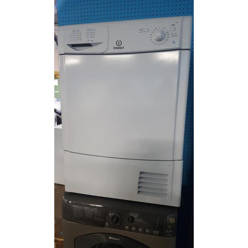 c709 white indesit 8kg condenser dryer comes with warranty can be delivered or collected