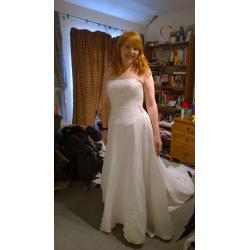 Maggie Sottero strapless wedding gown with train