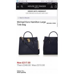 Michael kors hamilton tote bag! new