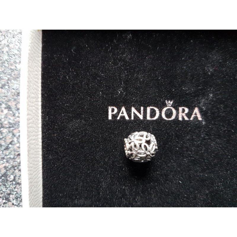Genuine Pandora open work flower charm excellent condition