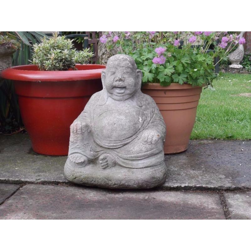Large Heavy Stone Buddha - Garden Feature.