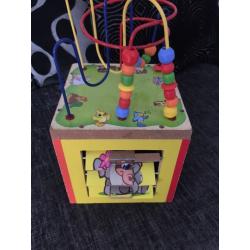 Children's small wooden play cube